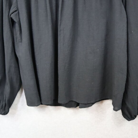 Ella Rafaella Eyelet Top Womens Plus 1X Cotton Ruffles Black Peasant - Picture 7 of 11